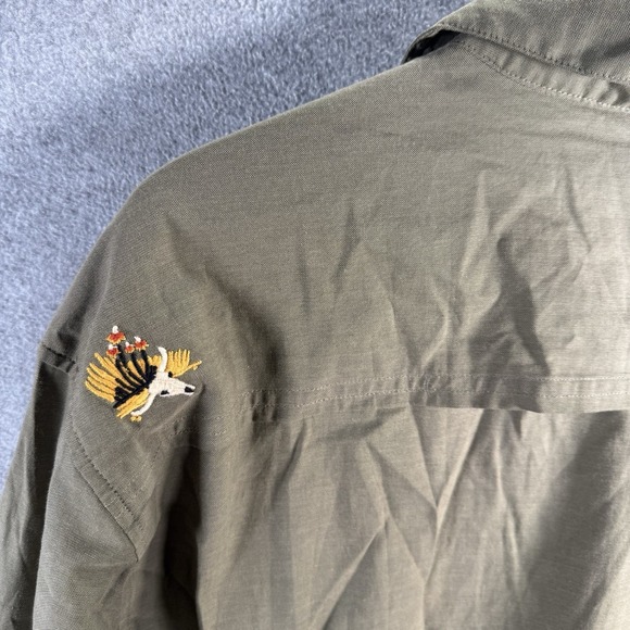 Howler Brothers Gaucho Snapshirt Mens XL Green Caracara Bird Western Snap NWOT - Picture 10 of 11